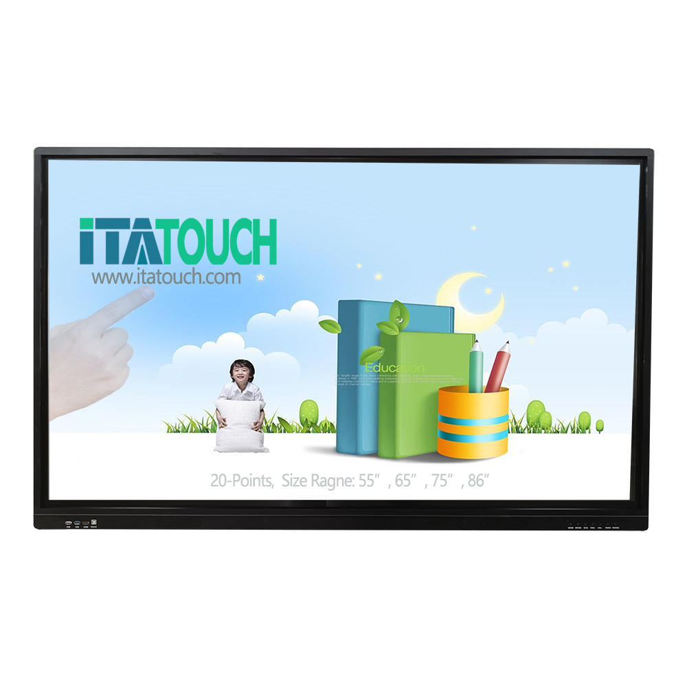 75inch lcd 4k UHD AG finger touch interactive tv touch screen conference table smart white board android display for classroom