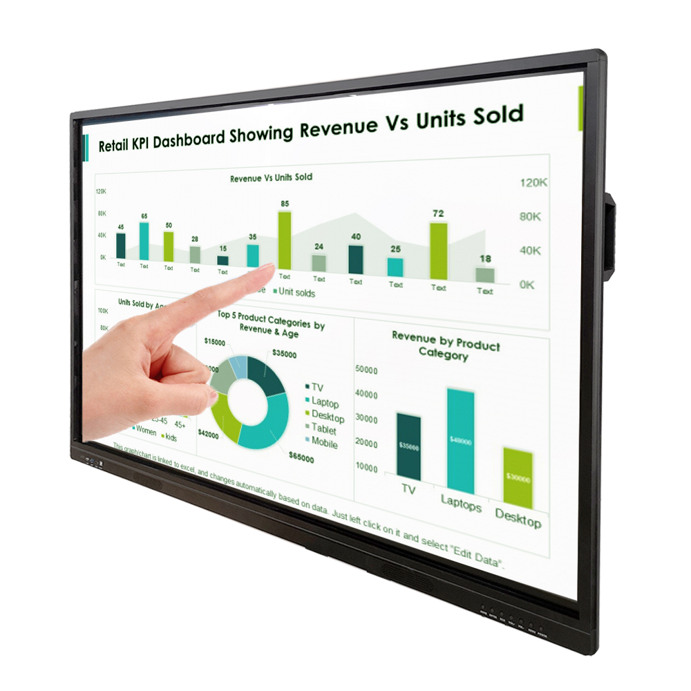 product-75 finger writing lcd 4k UHD AG glass interactive tv touch screen android display conferenc