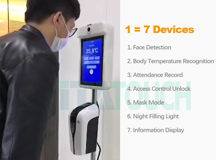 LED Face Detection LCD digital fever thermal camera temperature detect infrared thermometer monitor for school station
