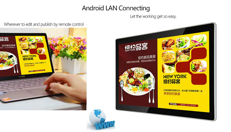 Wall Mounted Commercial LCD Panel Touch Screen Digital Billboard LED Advertising Display