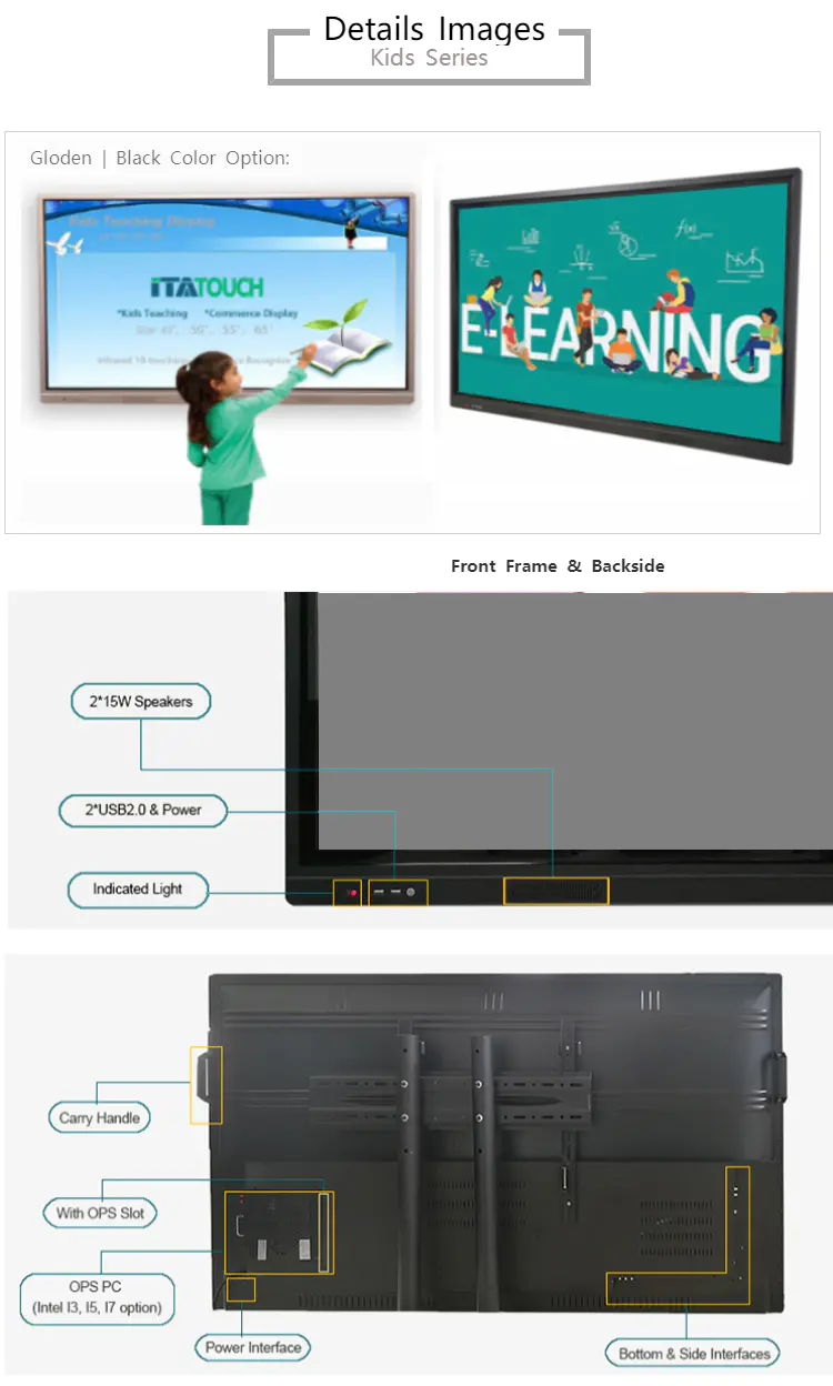 Cheap LCD Smart TV Infrared Whiteboard Interactive Touch Screen Panel For Kids School