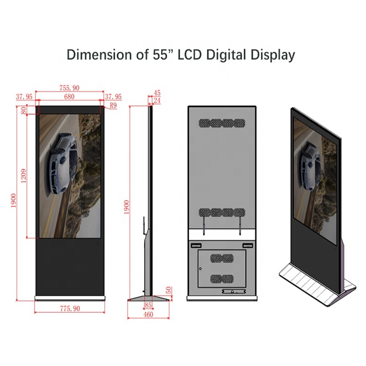 Manufacturer Price Ultra Thin Shell Lcd Digital Signage Display For Indoor Advertising