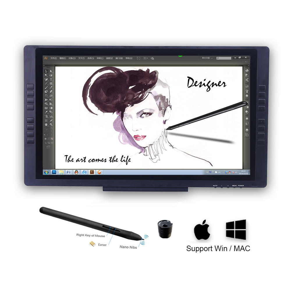 Factory Prices 178 Degree Wide Viewing Angle Graphics Tablet Digital Tablet Monitor