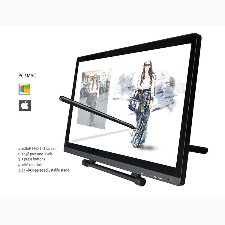 High Efficiency Drawing Tablet Touch Screen Dual Channel LVDS Graphic Tablet Monitor