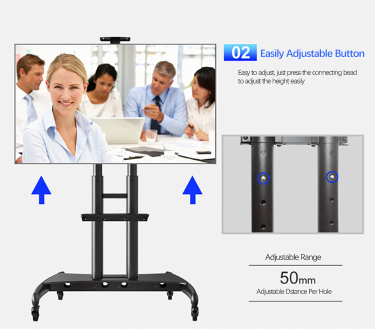 news-ITATOUCH-Floor Stand Interactive Carts Audio Visual Display Dumbbell Rack with wheels for 55 65