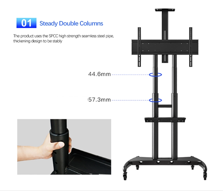 news-Floor Stand Interactive Carts Audio Visual Display Dumbbell Rack with wheels for 55 65 75 Confe-1