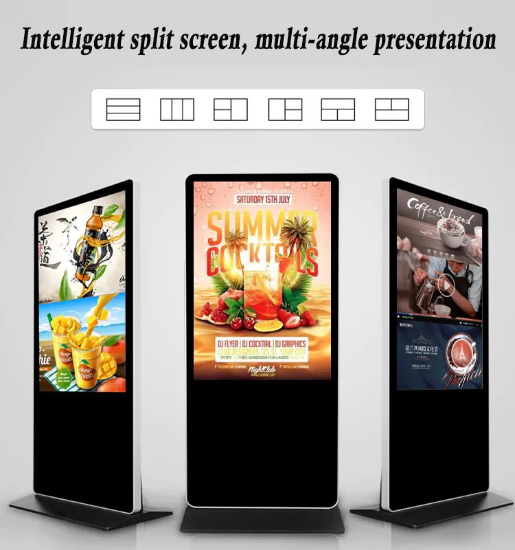 Advertising Tv Screens Android OS Player Tempered Glass Fhd Lcd Outdoor