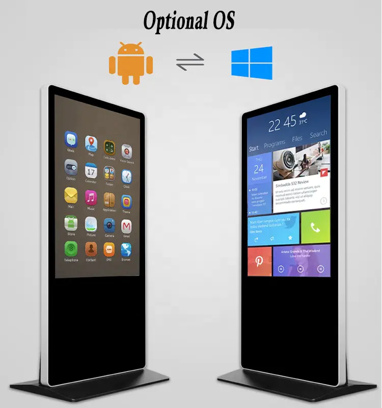 Advertising Tv Screens Android OS Player Tempered Glass Fhd Lcd Outdoor
