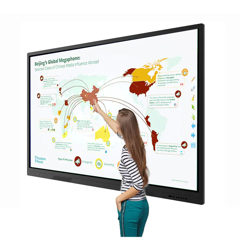 Glass White Board Whiteboard IR Interactive Flat Panel 100 Inch Smart Intelligent Black for School /classroom/ Conference 3GB