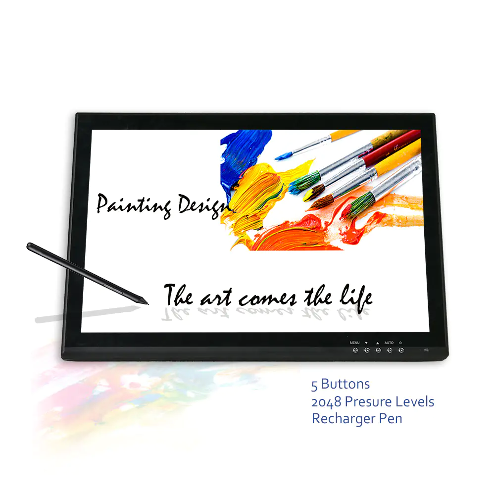 19inch Hot Sell Lcd Screen Graphic Drawing Tablet Monitor Electromagnetic Technology 5 Buttons 1920 X 1080 2048 Levels ITATOUCH