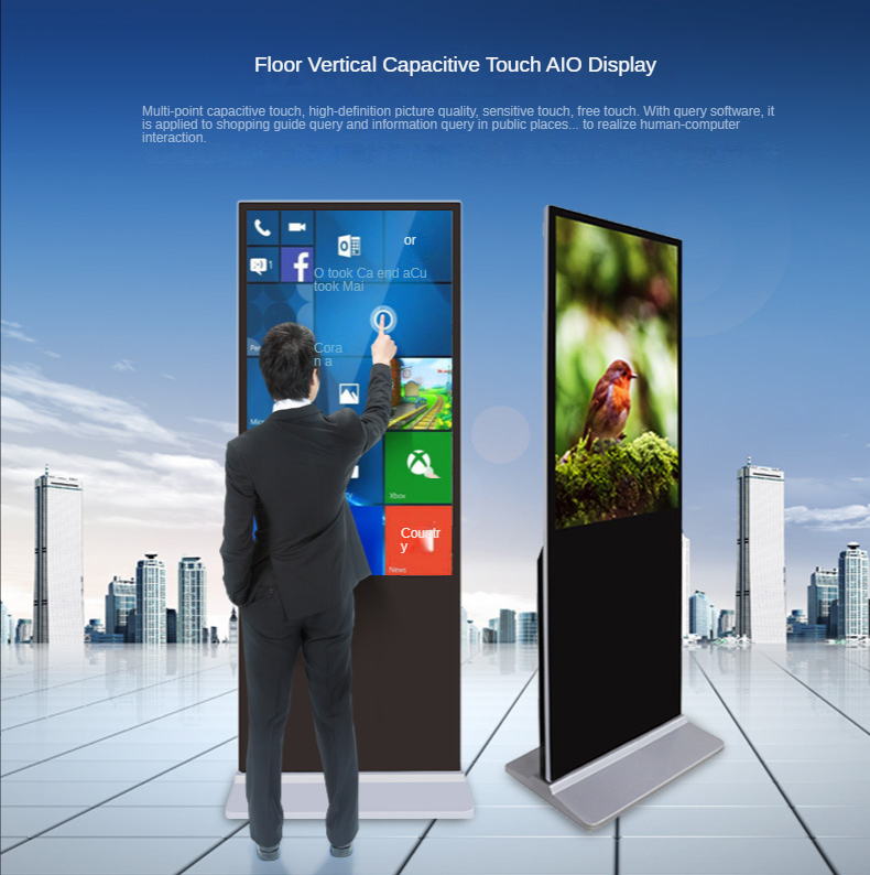 55inch Floor Standing All-in-one Lcd Touch Screen Wifi Vertical
