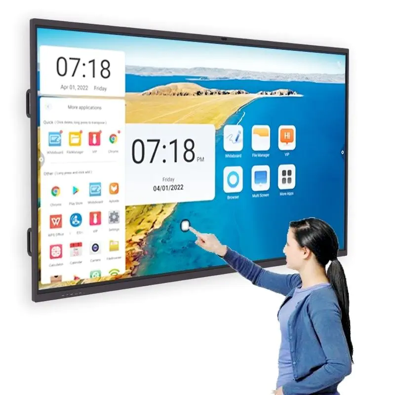Hot-sale 4k HD Conference Interactive Flat Panels Digital Whiteboard IR 20 Points Smart Touchscreens