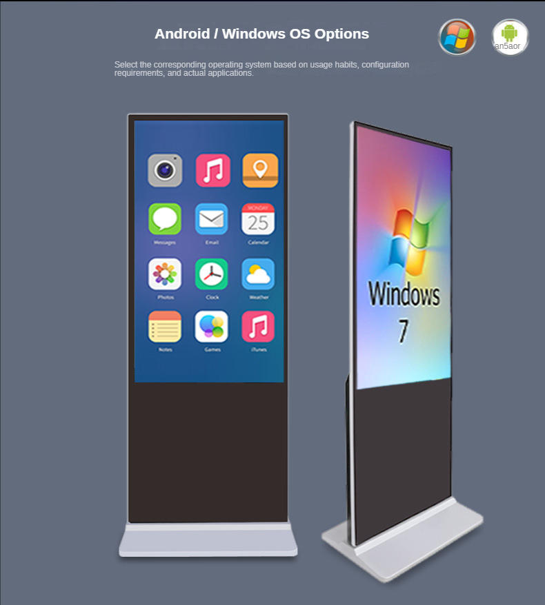 4K Display Standing Exhibition Hall Poster 55 Inch 700cd Advertising Lcd Touch Screen Digital Signage Ad