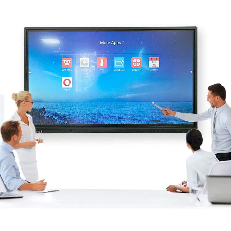 Factory Direct IR Touch Interactive Flat Panel Display 4K UHD Smart boards With 13 MP Camera For Conference