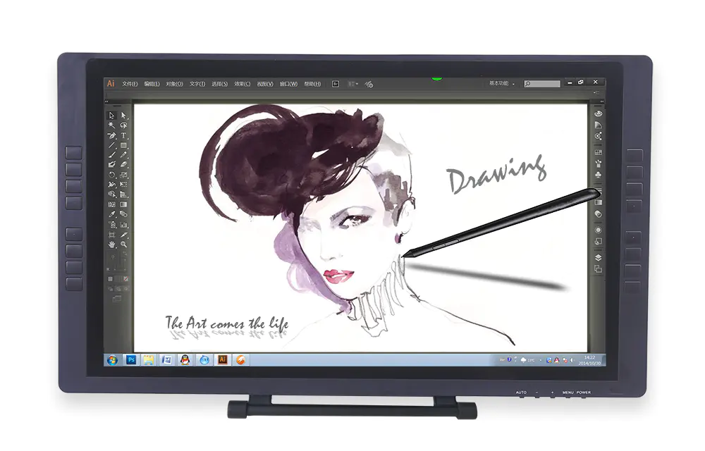 Popular Graphic Tablet 2 x 8 Shortcut Buttons 8192 Level Pressure Drawing Tablet Monitor For Designers