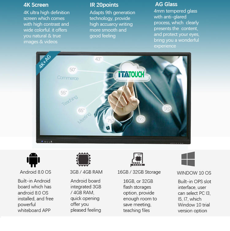 High-quality large touch screen monitor teaching factory for government-2